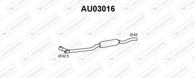 Предглушитель выхлопных газов VENEPORTE AU03016 для VW PASSAT