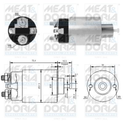 Solenoid, startmotor MEAT & DORIA 46167
