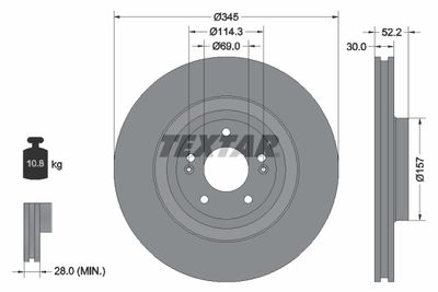 TEXTAR 92315103 Тормозные диски  для HYUNDAI i30 FASTBACK (PDE, PDEN) 2.0 N