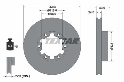 Тормозной диск TEXTAR 93191900 для NISSAN TRADE