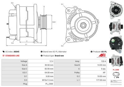 GENERATOR / ALTERNATOR AS-PL A0045 4