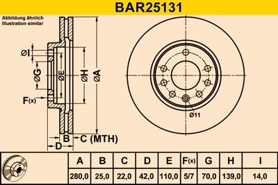 BARUM BAR25131 Тормозные диски  для CHEVROLET  (Шевроле Вива)