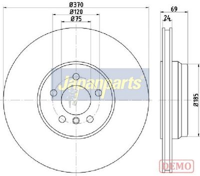 спирачен диск JAPANPARTS DP-0127C