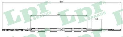 Тросик, cтояночный тормоз LPR C0302B для VW CADDY