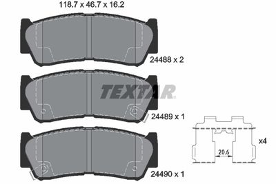 Комплект тормозных колодок, дисковый тормоз TEXTAR 2448801 для HYUNDAI H-1