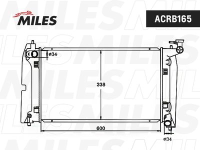 Радиатор, охлаждение двигателя MILES ACRB165
