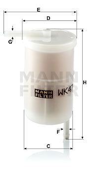 Топливный фильтр MANN-FILTER WK 47 для NISSAN SUNNY