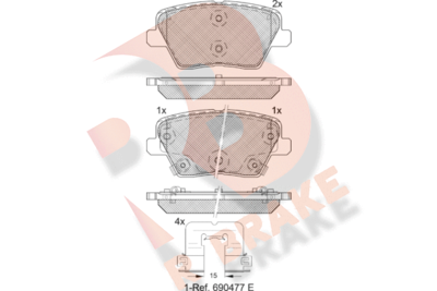 Комплект тормозных колодок, дисковый тормоз R BRAKE RB2318 для KIA PROCEED