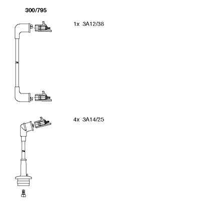 Комплект проводов зажигания BREMI 300/795 для TOYOTA LITEACE