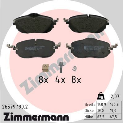 Zestaw klocków hamulcowych, hamulce tarczowe ZIMMERMANN 26579.190.2