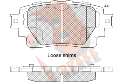 Комплект тормозных колодок, дисковый тормоз R BRAKE RB2376 для LEXUS UX