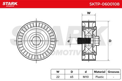 обтящна ролка, пистов ремък STARK SKTP-0600108