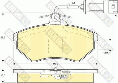 Комплект тормозных колодок, дисковый тормоз GIRLING 6112811 для VW CORRADO