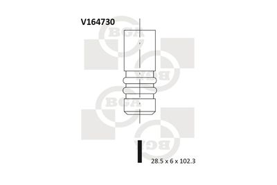 BGA V164730 Клапан выпускной  для MERCEDES-BENZ B-CLASS (Мерседес Б-класс)