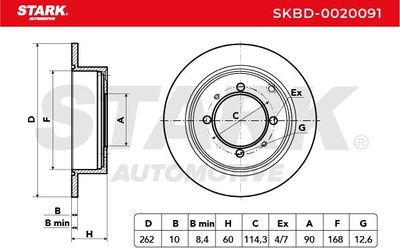 спирачен диск STARK SKBD-0020091