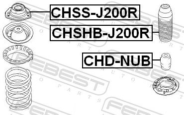 CHSS-J200R FEBEST Опора стойки амортизатора FEBEST 
