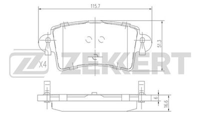 Комплект тормозных колодок, дисковый тормоз ZEKKERT BS-1004 для RENAULT MASTER