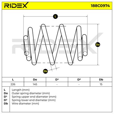 пружина за ходовата част RIDEX 188C0974