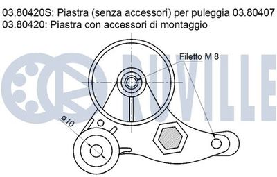 SET REPARATIE BRAT TENSIONARE CUREA TRAPEZOIDALA RUVILLE 541104 1
