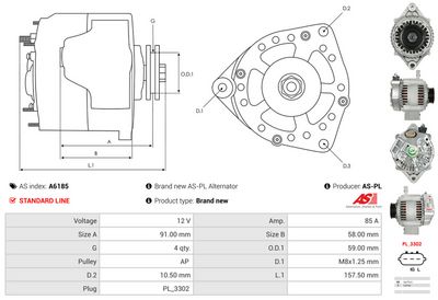 GENERATOR / ALTERNATOR AS-PL A6185 4