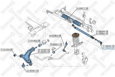 накрайник на напречна кормилна щанга STELLOX 51-00644-SX