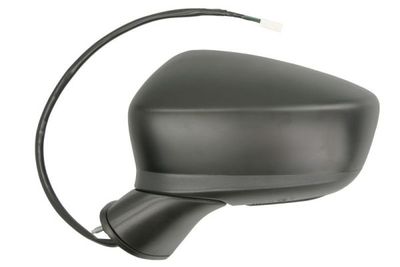 Zijspiegel Links (elektrisch, in reliëf, assistent rijstrookverandering, under-coated, met indicator) past: MAZDA 2 DL, DJ 11.14-