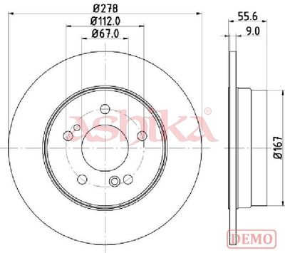 спирачен диск ASHIKA 61-00-0505C