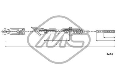 Cięgło, sterowanie sprzęgłem METALCAUCHO 82061