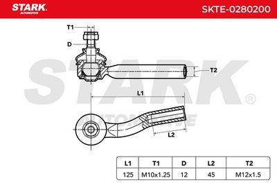 накрайник на напречна кормилна щанга STARK SKTE-0280200