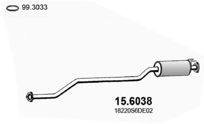 ASSO 15.6038 Глушитель выхлопных газов  для HONDA CIVIC VII Hatchback (EU, EP, EV) 1.4 iS (EP1)