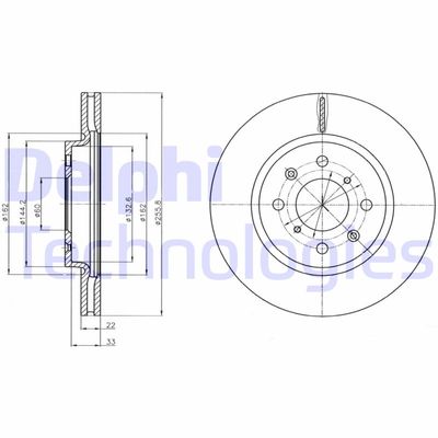 Bromsskiva DELPHI BG4340