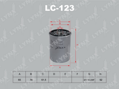 Масляный фильтр LYNXauto LC-123 для LEXUS HS
