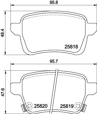 Комплект тормозных колодок, дисковый тормоз HELLA 8DB 355 036-431 для FIAT TIPO