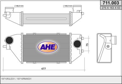 Интеркулер AHE 711.003 для HONDA FR-V