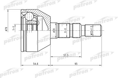 Шарнирный комплект, приводной вал PATRON PCV1504 для OPEL ASTRA