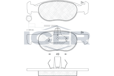 ICER 181242 Тормозные колодки и сигнализаторы  для ALFA ROMEO 145 (930_) 1.6 i.e. 16V T.S. (930.A2)