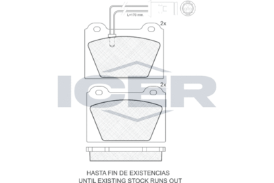 Комплект тормозных колодок, дисковый тормоз ICER 180339 для AUSTIN METRO