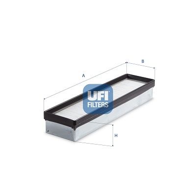 Cabinefilter (451x119x72mm, patroon) past: JOHN DEERE 6105R, 6110R, 6115 R, 6120R, 6125 R, 6130 R, 6135R, 6140 R, 6145R, 6150 R, 6155R, 6170 R, 6175R, 6190 R, 6195R, 6210 R, 6215R