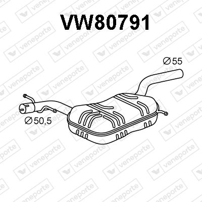 Предглушитель выхлопных газов VENEPORTE VW80791 для VW JETTA