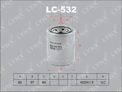 LC-532 LYNXauto Масляный фильтр