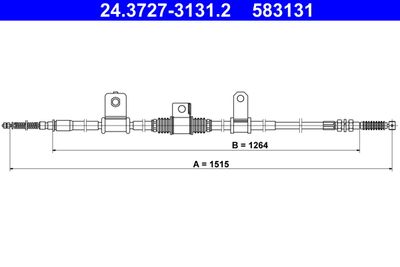 Тросик, cтояночный тормоз ATE 24.3727-3131.2 для HYUNDAI H-1