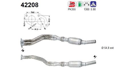AS 42208 Катализатор для VW PASSAT B5 Variant (3B5) 1.8