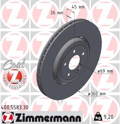 спирачен диск ZIMMERMANN 400.5583.30