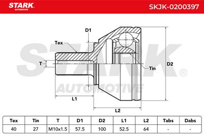 каре комплект, полуоска STARK SKJK-0200397