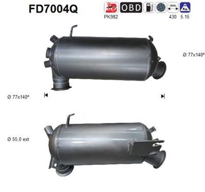 Filtr sadzy / filtr cząstek stałych, układ wydechowy AS 7H0254700JX