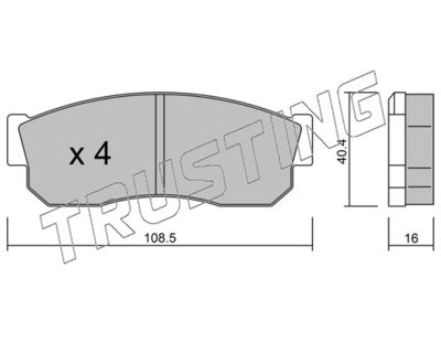 Комплект тормозных колодок, дисковый тормоз TRUSTING 211.1 для SUBARU LIBERO