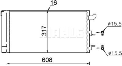 Конденсатор, кондиционер MAHLE AC 710 000S для FIAT PANDA