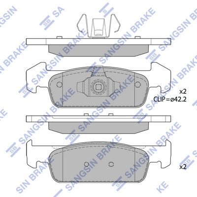 Комплект тормозных колодок, дисковый тормоз Hi-Q SP1786 для RENAULT LOGAN/STEPWAY