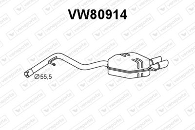 Глушитель выхлопных газов конечный VENEPORTE VW80914 для VW TIGUAN