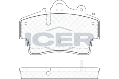 Комплект тормозных колодок, дисковый тормоз ICER 181978 для PORSCHE CAYMAN